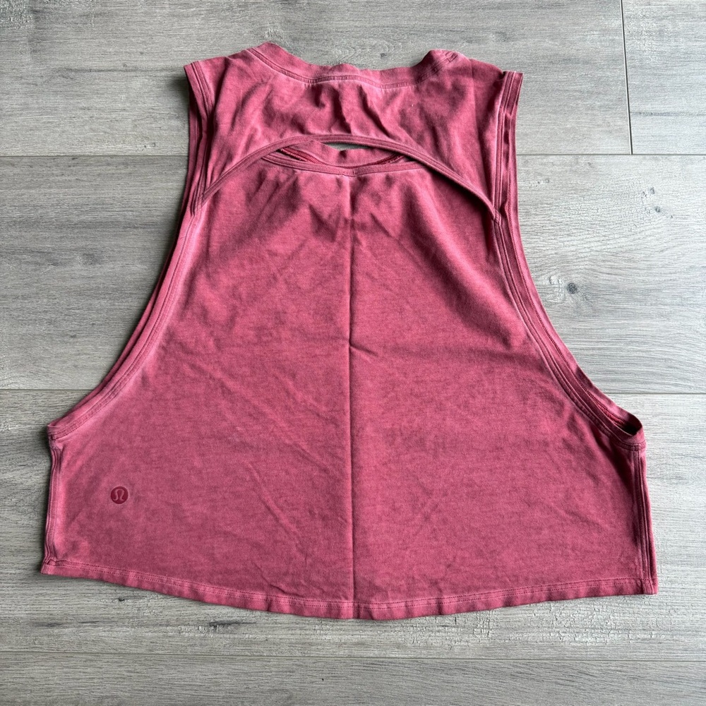 Lululemon Cut Back Crop Tank *Wash - Washed Chianti - Picture 8 of 8